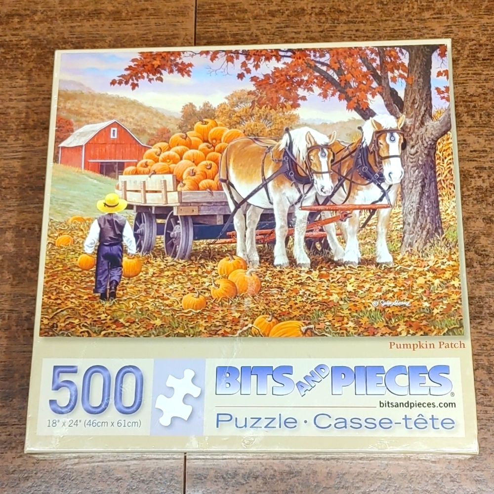 New unopened 500 piece jigsaw puzzle BITS AND PIECES Pumpkin Patch